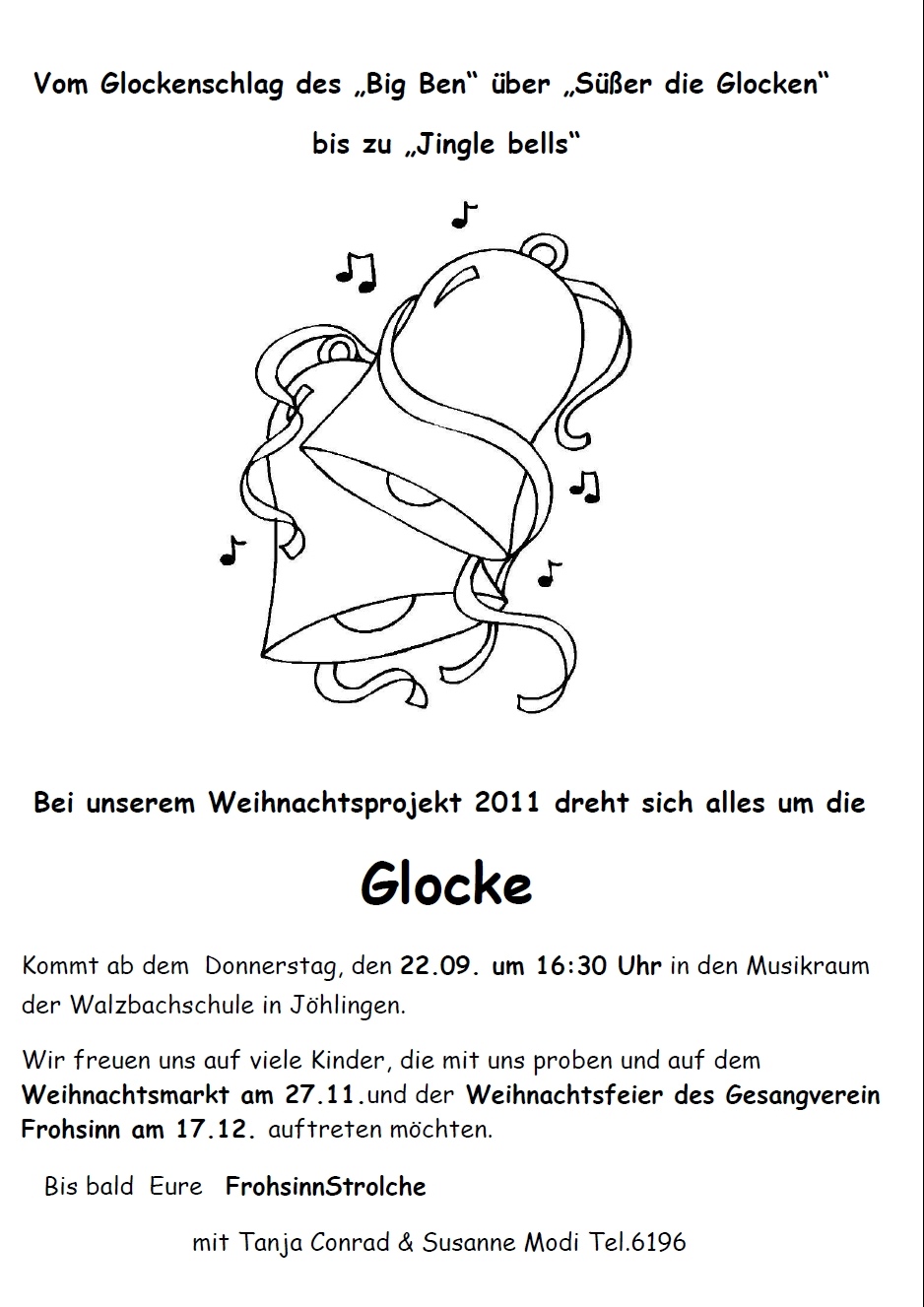 Ankündigung Kinderchorprojekt Glocke